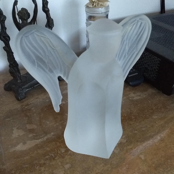 GLASS ANGEL - Frosted Solid Glass Angel - Picture 1 of 3